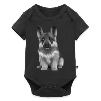 German Shepherd Puppy Dog Owner - Baby Premium short-sleeve bodysuit - black - Front