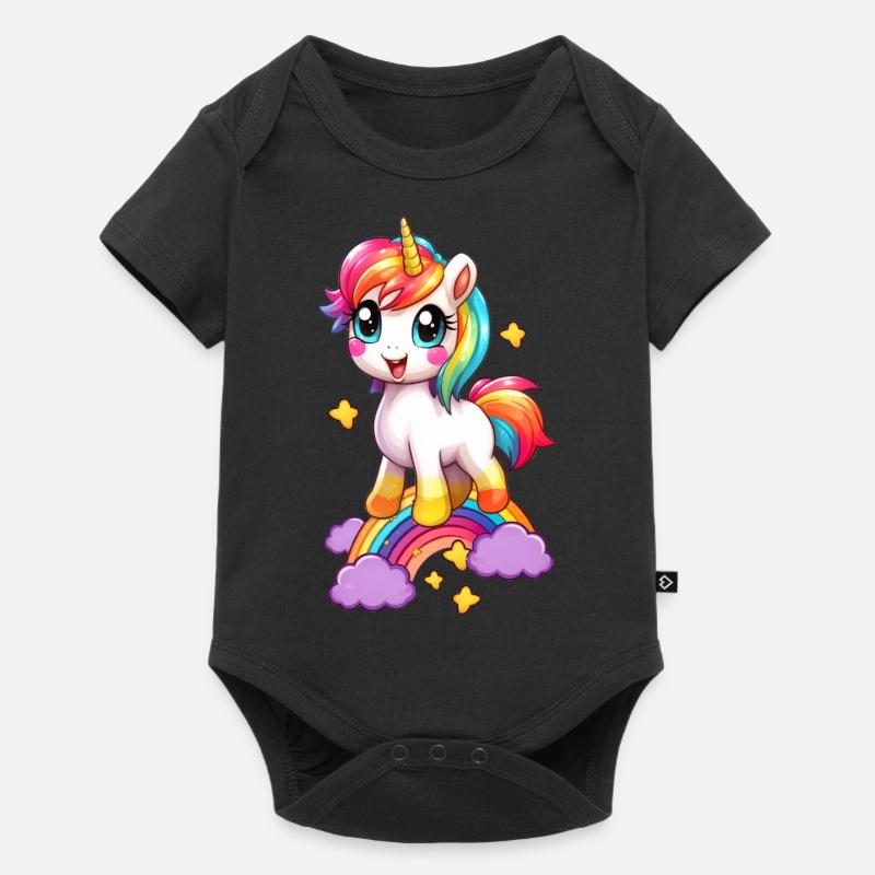 Süßes Einhorn - Baby Premium Kurzarmbody - Schwarz