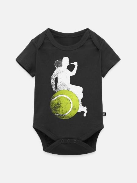 Rollstuhltennis - Baby Premium Kurzarmbody - Schwarz