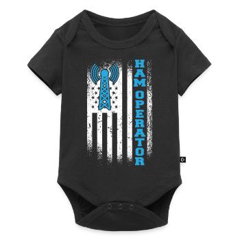 Amateur Radio Drapeau Américain Amateur Radio Signal Ham O - Body à manches courtes Premium Bébé - noir - Devant
