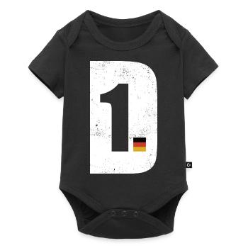 D zuerst - Deutschland zuerst - Flagge - Baby Premium Kurzarmbody - Schwarz - Vorne