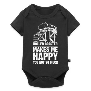 Roller Coaster Makes Me Happy - Baby Premium Kurzarmbody - Schwarz - Vorne