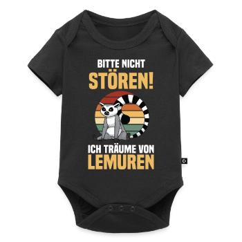Lemur - Baby Premium Kurzarmbody - Schwarz - Vorne