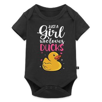 Duckie Duckling Women Just A Girl Who Loves Rubber - Baby Premium short-sleeve bodysuit - black - Front