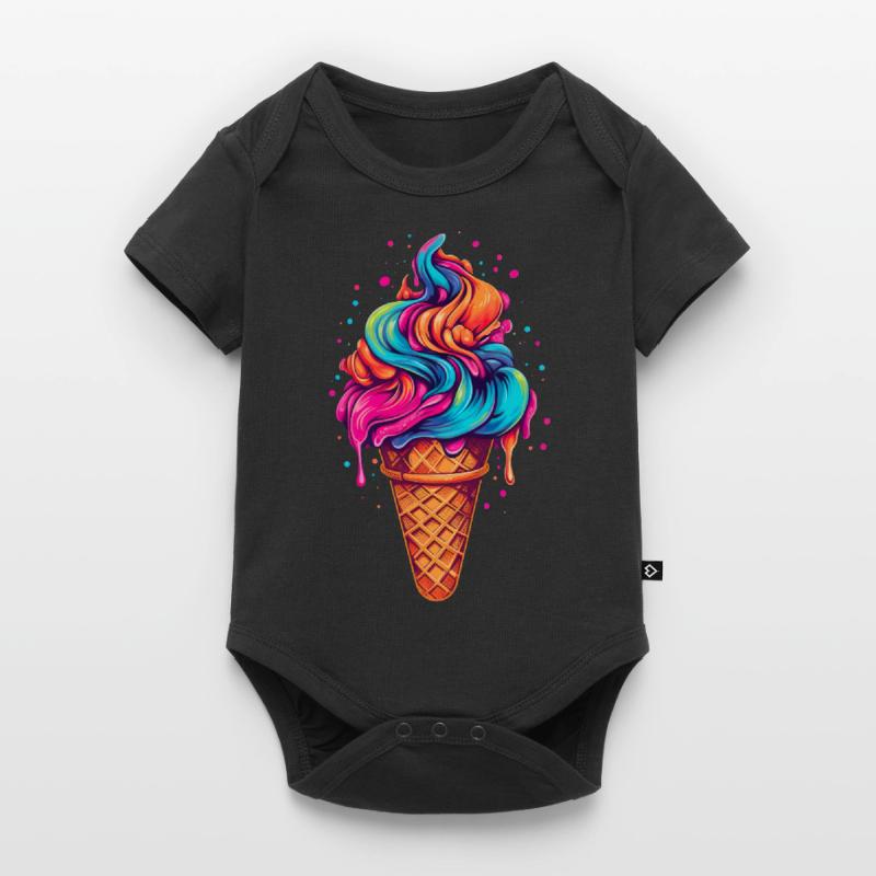 Retro Eiscream Eis Waffeleis für eine Eis Baby Premium Kurzarmbody