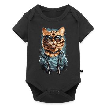 Cool design de chat Bengal pour les amoureux des chats - Body à manches courtes Premium Bébé - noir - Devant