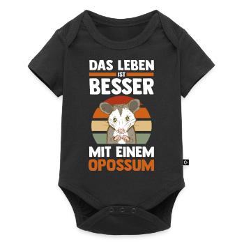 Opossum - Baby Premium Kurzarmbody - Schwarz - Vorne