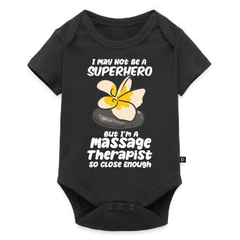 Ich bin zwar kein Superheld, aber ich bin ein Mass - Baby Premium Kurzarmbody - Schwarz - Vorne