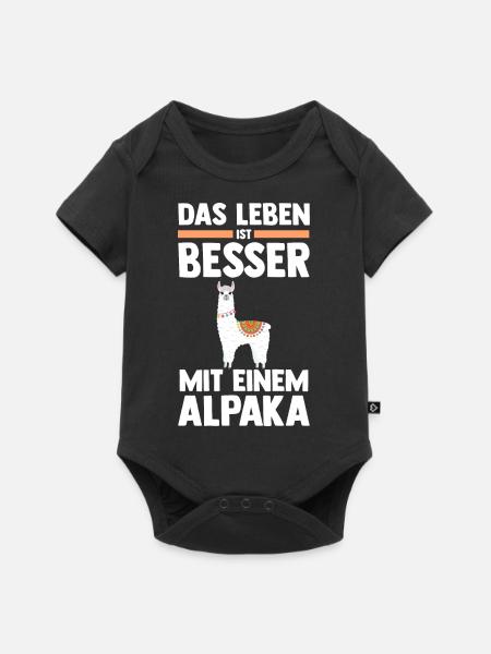 Alpaka - Baby Premium Kurzarmbody - Schwarz