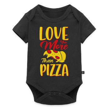 Pizza - Baby Premium Kurzarmbody - Schwarz - Vorne