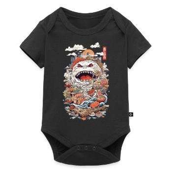 Retro Sushi Monster La merveille culinaire du Japon - Body à manches courtes Premium Bébé - noir - Devant