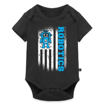 USA 4th Of July Droid Builder American Flag Roboti - Baby Premium short-sleeve bodysuit - black - Front