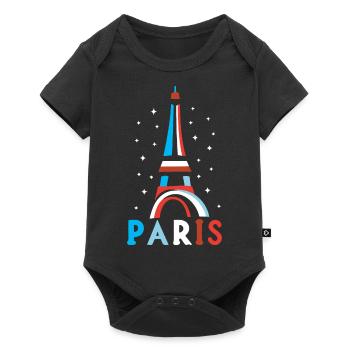 Geschenk Grafikdesign Paris Tour Eiffel Frankreich - Baby Premium Kurzarmbody - Schwarz - Vorne