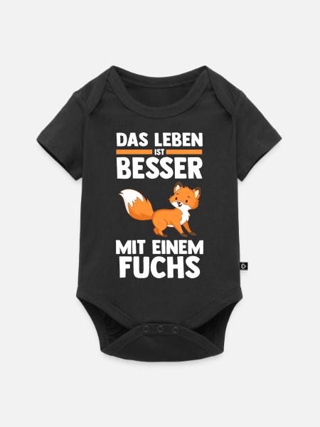 Fuchs - Baby Premium Kurzarmbody - Schwarz