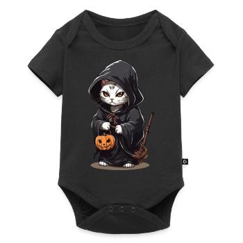 Kawaii magicien chat Halloween sort chats magiques - Body à manches courtes Premium Bébé - noir - Devant