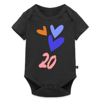 20. 20 ANS. 20e ANNIVERSAIRE. ANNIVERSAIRE 20 ANS. - Body à manches courtes Premium Bébé - noir - Devant