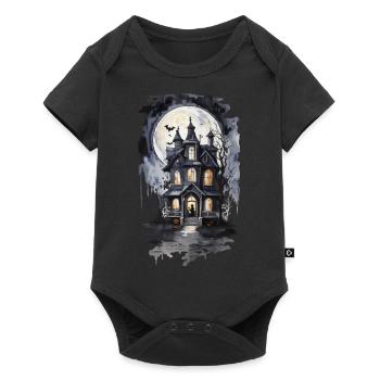 Halloween sorcière maison oeuvre nuit esthétique - Body à manches courtes Premium Bébé - noir - Devant