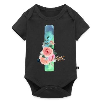 Lettre I watercolor - Body à manches courtes Premium Bébé - noir - Devant