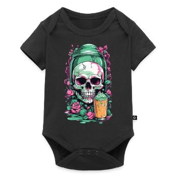 Gothic Skull Pastel Poison Halloween Design - Baby Premium Kurzarmbody - Schwarz - Vorne