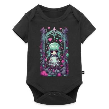 Kawaii Pastel Gothique Goth Fille Anime Design - Body à manches courtes Premium Bébé - noir - Devant