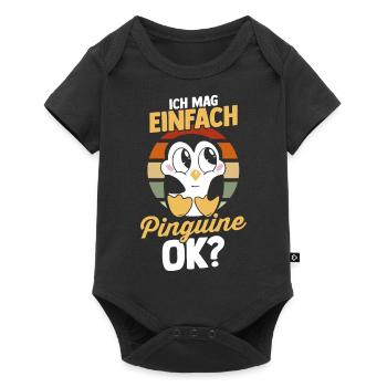 Pinguin - Baby Premium Kurzarmbody - Schwarz - Vorne