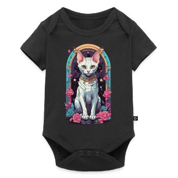 Gothique Pastel Sphynx chat magique esthétique - Body à manches courtes Premium Bébé - noir - Devant