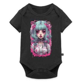Kawaii Psycho Goth fille Pastel Design esthétique - Body à manches courtes Premium Bébé - noir - Devant