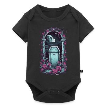 Occulte gothique cimetière clair de lune nuit Pastel Goth - Body à manches courtes Premium Bébé - noir - Devant