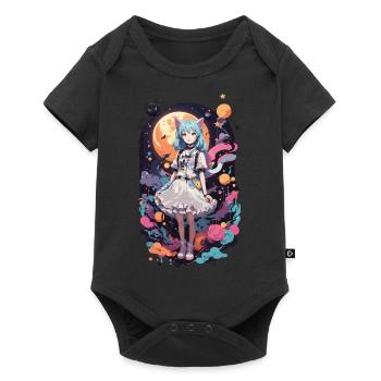 Kemonomimi Cats Girl Kawaii Anime Goth eGirl - Baby Premium short-sleeve bodysuit - black - Front