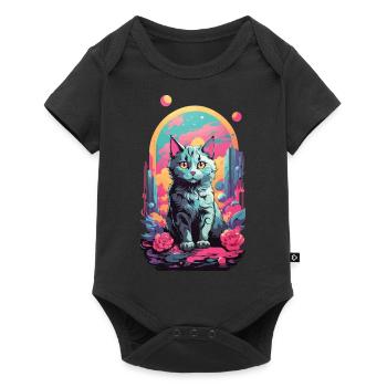 Magical Pastel Goth Cat with Roses Design - Baby Premium short-sleeve bodysuit - black - Front