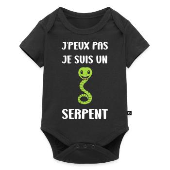 Humour petit serpent - Body à manches courtes Premium Bébé - noir - Devant