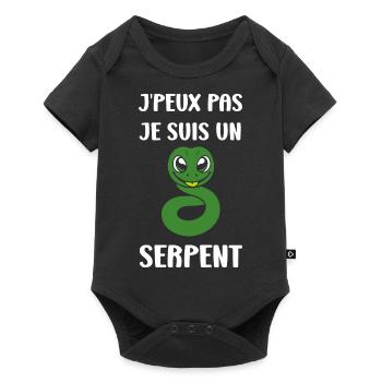 Humour petit serpent - Body à manches courtes Premium Bébé - noir - Devant