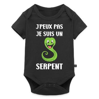 Humour petit serpent - Body à manches courtes Premium Bébé - noir - Devant