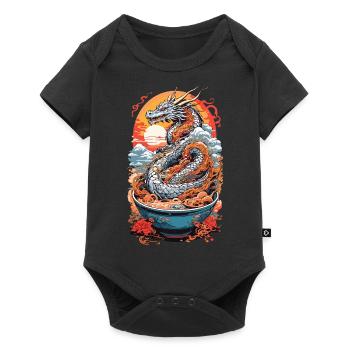 Ramen Dragon Ukiyo-e Otaku Manga Design - Baby Premium short-sleeve bodysuit - black - Front