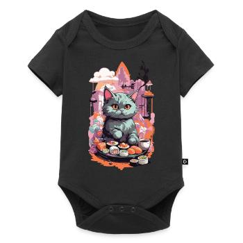 Kawaii Cat Sushi Pastel Lover Japan Style - Baby Premium short-sleeve bodysuit - black - Front