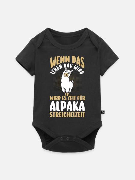 Alpaka - Baby Premium Kurzarmbody - Schwarz