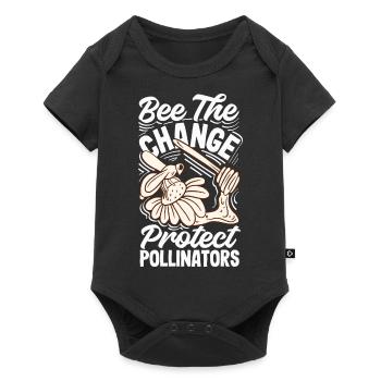 Beekeeper Heartbeat Honeycomb Love Pollination - Baby Premium short-sleeve bodysuit - black - Front