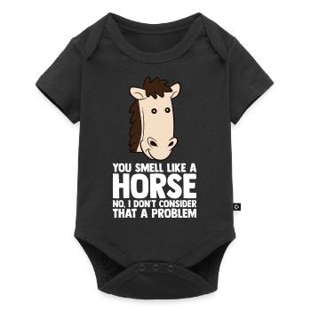 Amoureux des chevaux Équitation équestre - Body à manches courtes Premium Bébé - noir - Devant