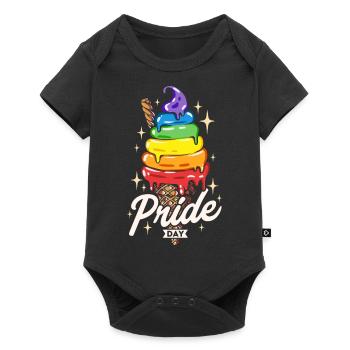 Rainbow Ice Cream Pride - Baby Premium short-sleeve bodysuit - black - Front