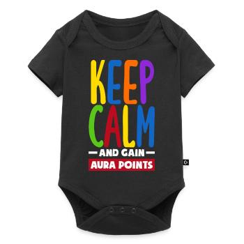 Keep Calm And Gain Aura Points Daily Trendy Viral - Baby Premium short-sleeve bodysuit - black - Front