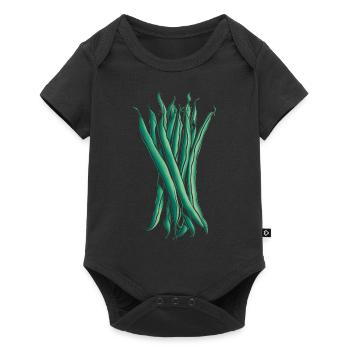 Grüne Bohnen - Baby Premium Kurzarmbody - Schwarz - Vorne