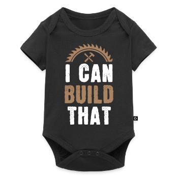 Das kann ich bauen - Baby Premium Kurzarmbody - Schwarz - Vorne