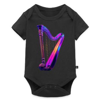 Harfe - Baby Premium Kurzarmbody - Schwarz - Vorne