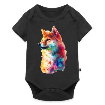 Shiba Inu - Baby Premium Kurzarmbody - Schwarz - Vorne