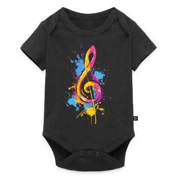 Clé colorée mélomane pop art - Body à manches courtes Premium Bébé - noir - Devant