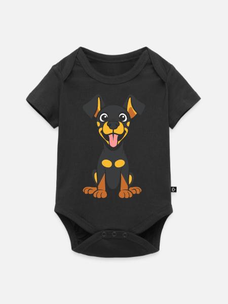 Dobermann - Baby Premium Kurzarmbody - Schwarz