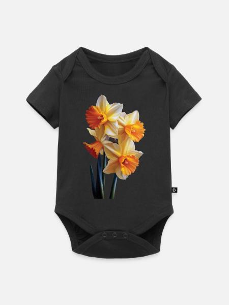 Narzisse - Baby Premium Kurzarmbody - Schwarz