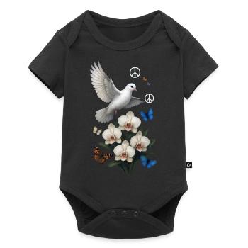 Weiße Taube - Baby Premium Kurzarmbody - Schwarz - Vorne
