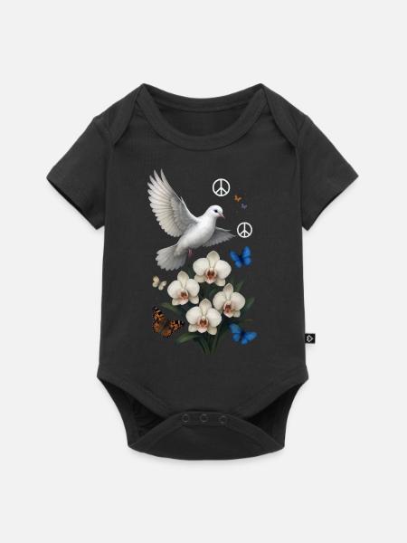 Weiße Taube - Baby Premium Kurzarmbody - Schwarz