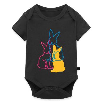 three rabbits - Baby Premium short-sleeve bodysuit - black - Front